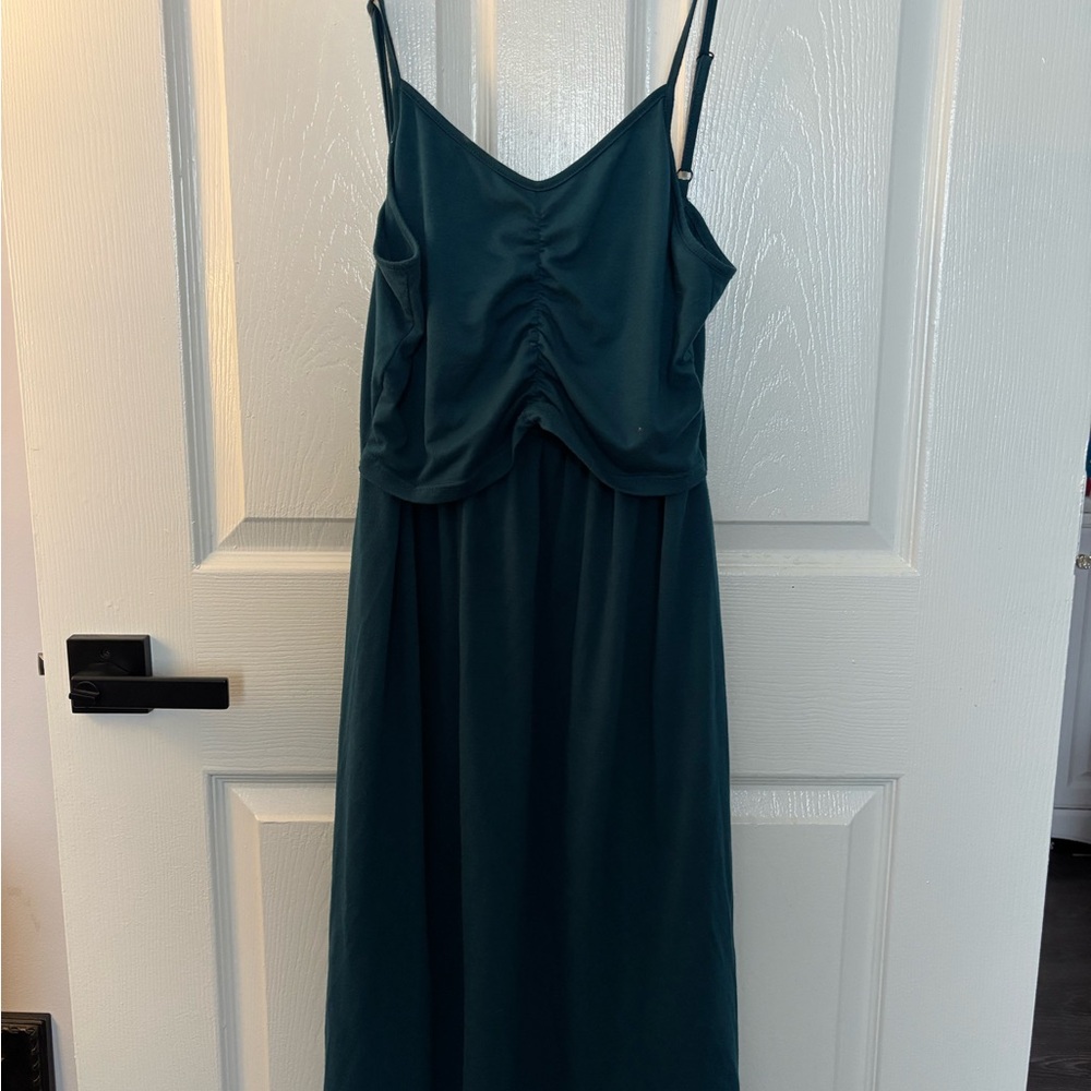 Teal Nursing Postpartum Dress